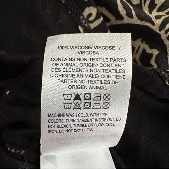 Lucky Brand Boho Tunic Blouse 3/4 Sleeve Keyhole Neck Black/Tan Women’s 2X - Picture 7 of 7